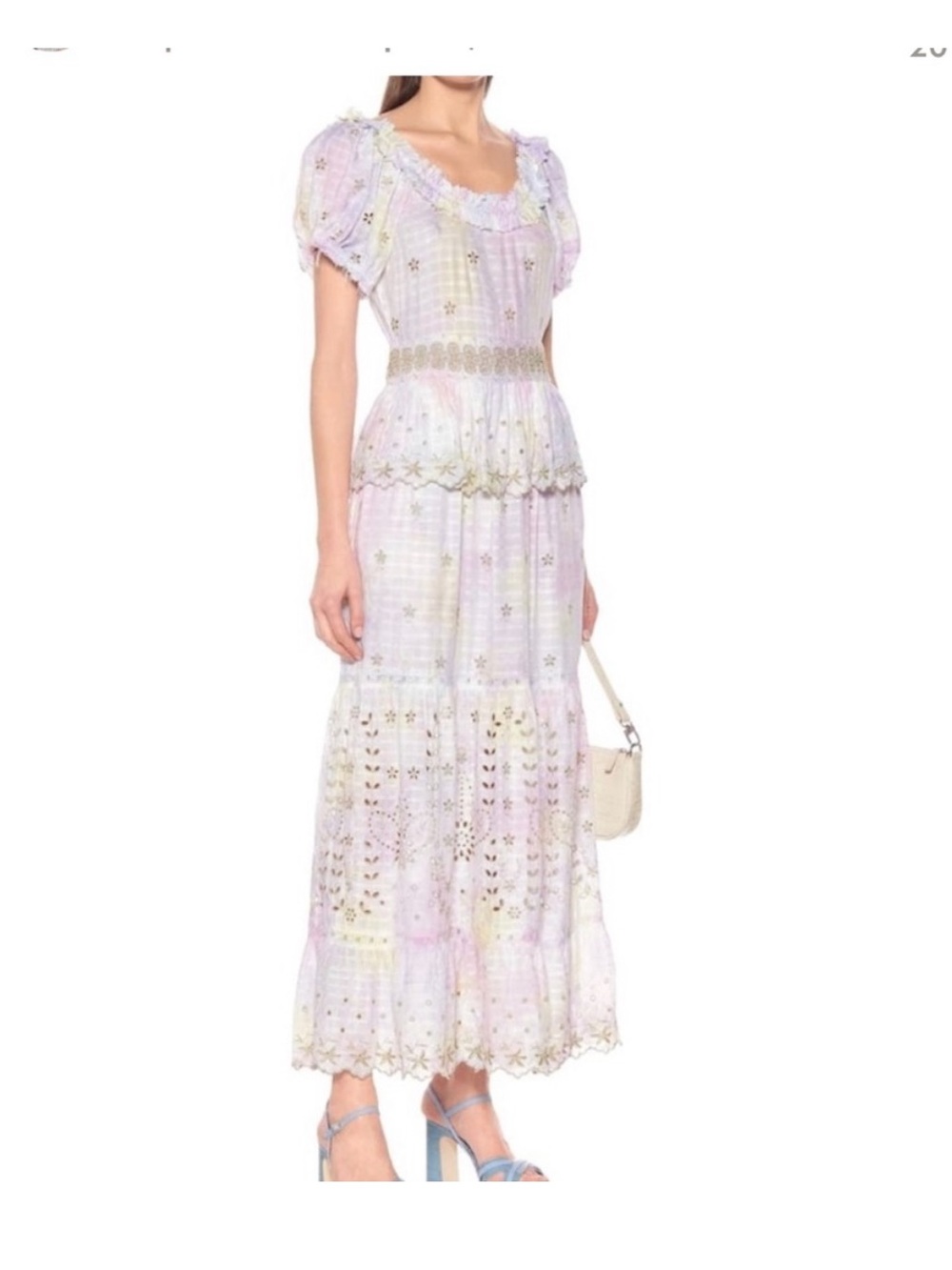 LoveShackFancy Lavender Kennedy off the shoulder maxi dress